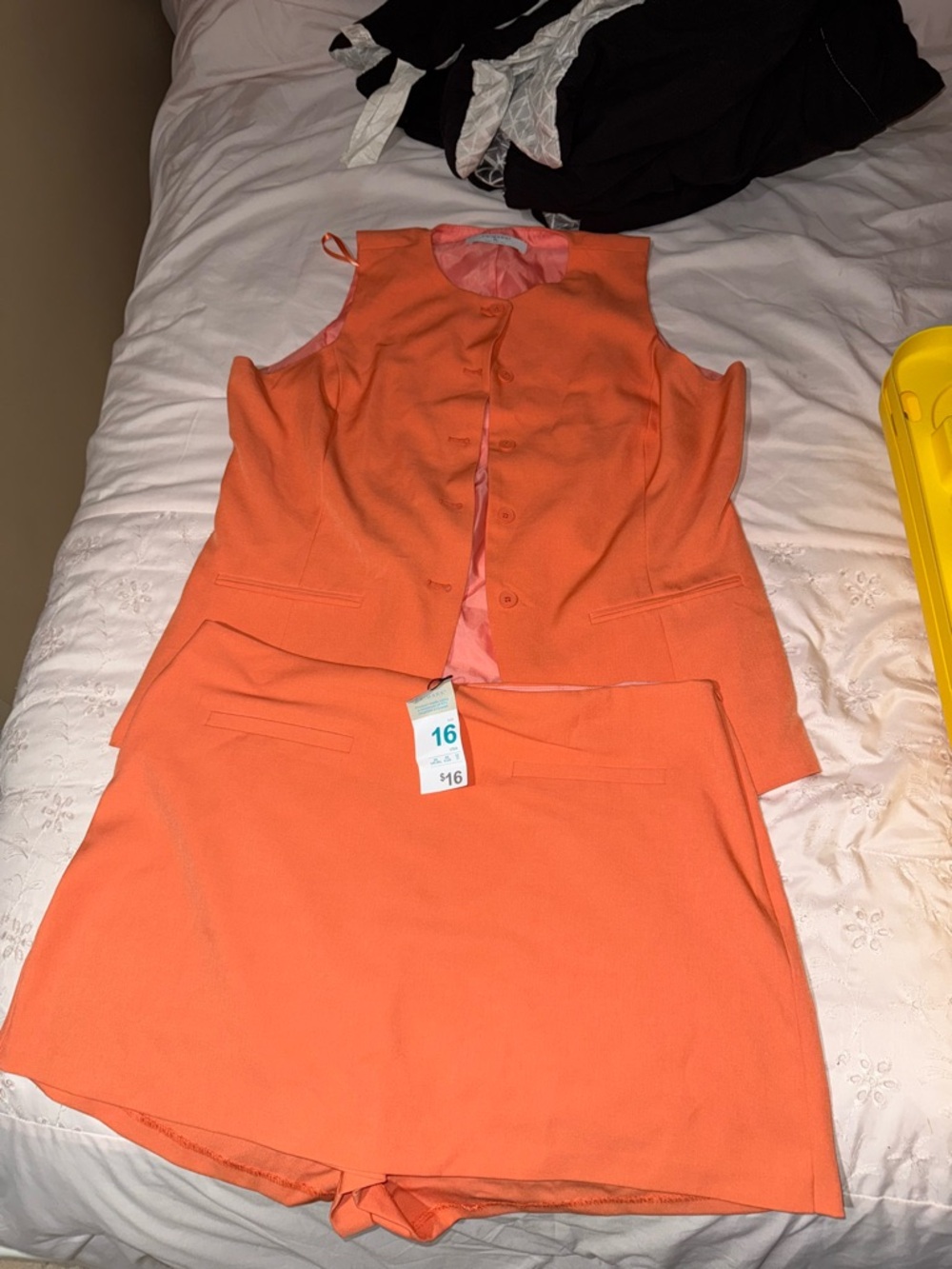Primark Orange Sleeveless Blazer and Skort Set